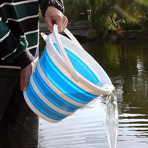 Dharmajivan 5L Collapsible Silicone Folding Bucket Portable Lightweight SpaceSaving Design for Camping Cleaning Gardening Car Washing Durable Multicolor