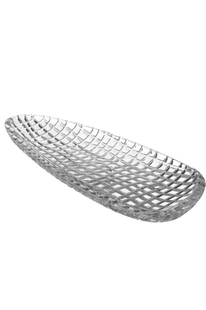 Alsaif Gallery Gallery Max Saif Glass Serving Platter, 44x17.2 cm, Oval - Clear - Image 1