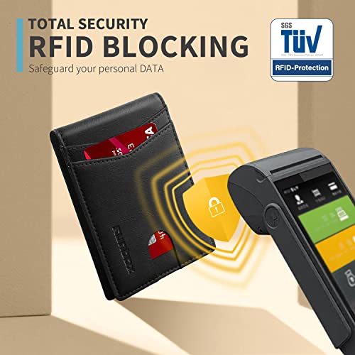 RUNBOX Wallet for Men and Women Slim Rfid Leather 2 ID Window With Gift Box - Image 5