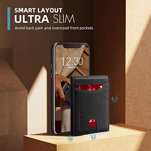 RUNBOX Wallet for Men and Women Slim Rfid Leather 2 ID Window With Gift Box - Image 3