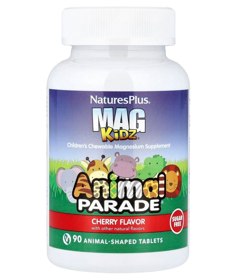 ماغ كيدز® موكب الحيوانات® مغنيسيوم للأطفال بنكهة الكرز 90 قرص على شكل حيوانات (50 ملغ لكل قرص)