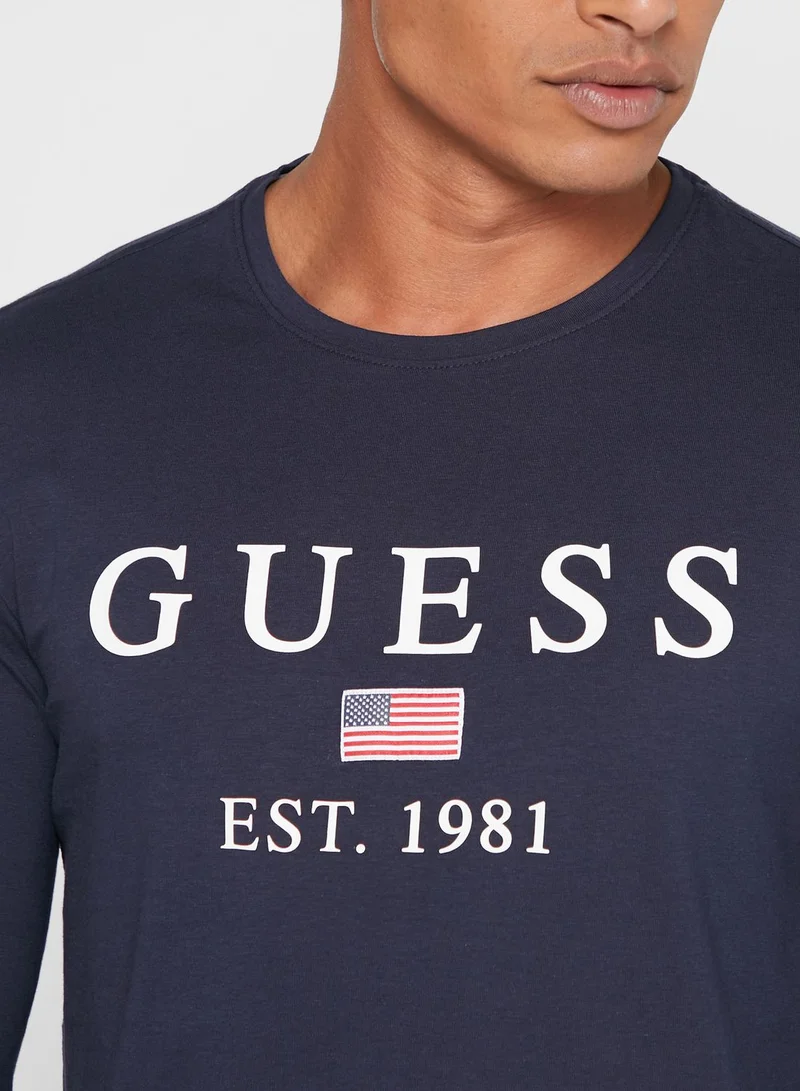 GUESS Ls Guess Logo Tee