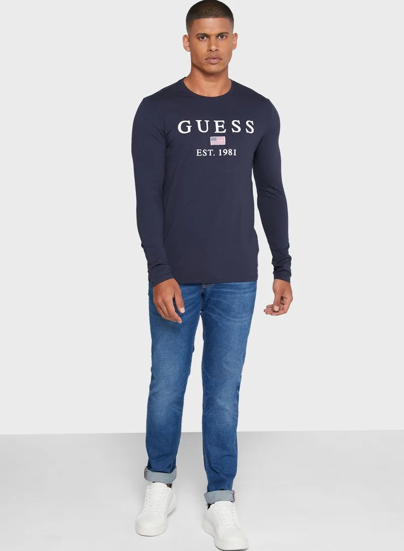 GUESS Ls Guess Logo Tee