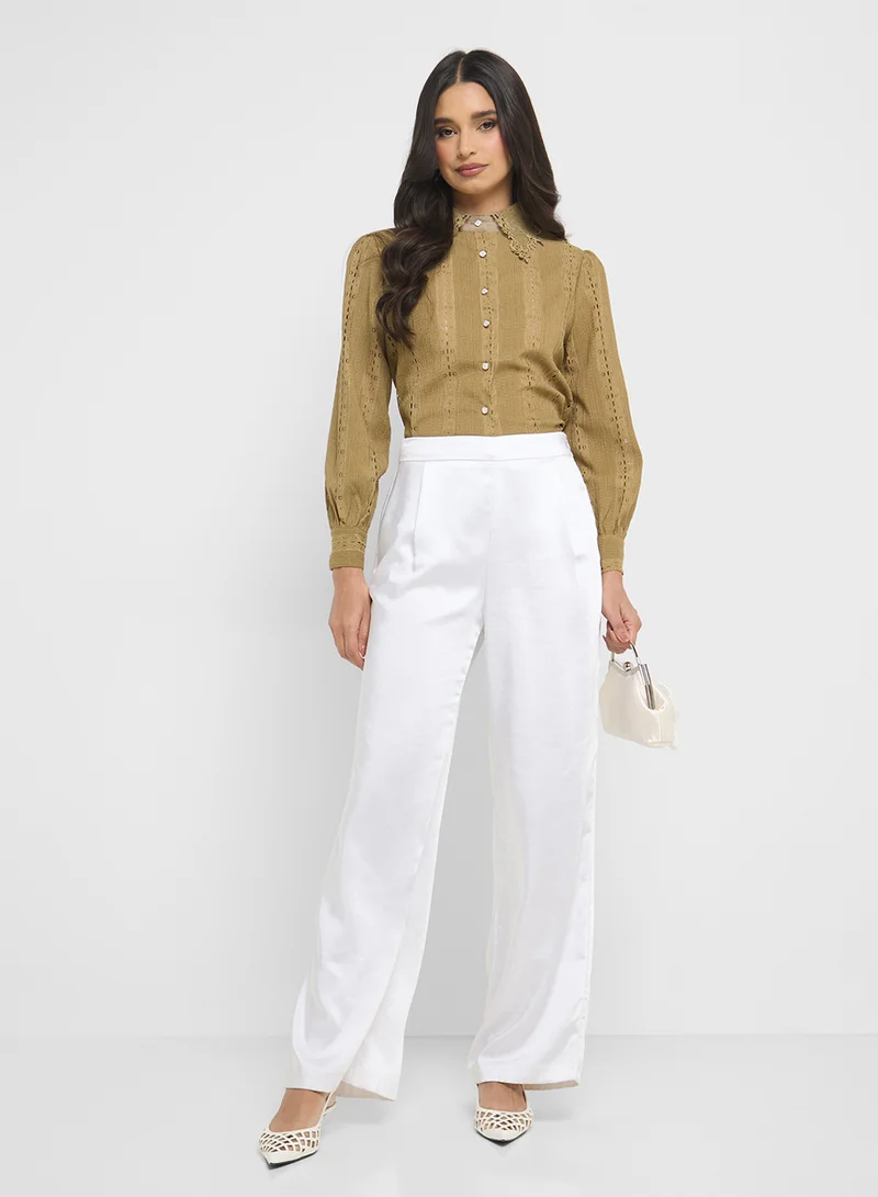 ELLA Lace Button Down Shirt