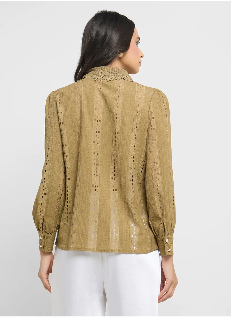 ايلا Lace Button Down Shirt