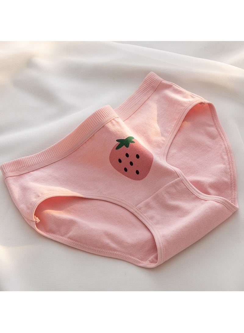 مجموعة من 5 ملابس داخلية قطنية أنيقة بخصر متوسط، ملابس داخلية مريحة وجيدة التهوية للفتيات - Image 3