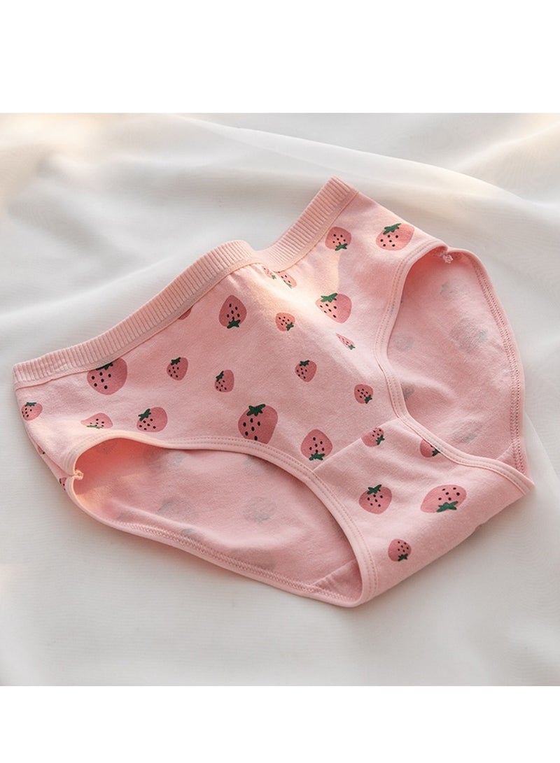 مجموعة من 5 ملابس داخلية قطنية أنيقة بخصر متوسط، ملابس داخلية مريحة وجيدة التهوية للفتيات - Image 4