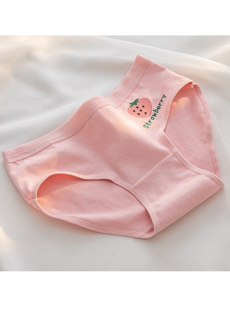 مجموعة من 5 ملابس داخلية قطنية أنيقة بخصر متوسط، ملابس داخلية مريحة وجيدة التهوية للفتيات - Image 5