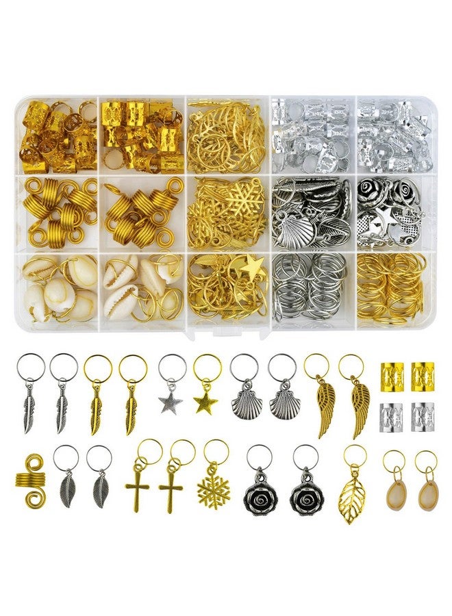 TTSAM 220Pcs Hair Beads Jewelry Braid Accessories Hair Clips Dreadlocks Braiding Accessories Braid Cuffs Metal Hair Coils Rings Women Braid Butterfly Hair Jewelry Gold Hair Jewels Pendants Charms Decoration - Image 1