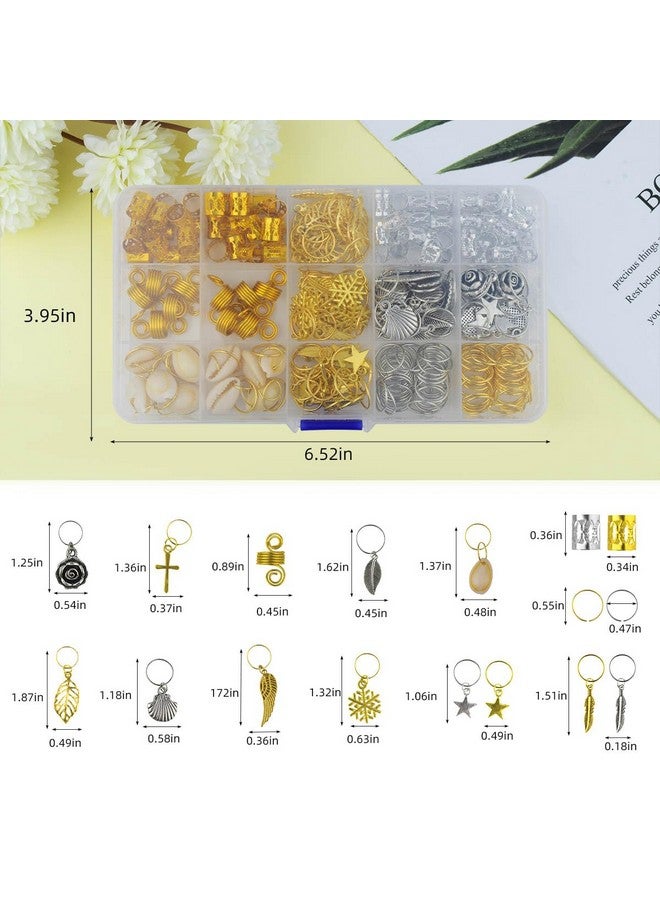 TTSAM 220Pcs Hair Beads Jewelry Braid Accessories Hair Clips Dreadlocks Braiding Accessories Braid Cuffs Metal Hair Coils Rings Women Braid Butterfly Hair Jewelry Gold Hair Jewels Pendants Charms Decoration - Image 2