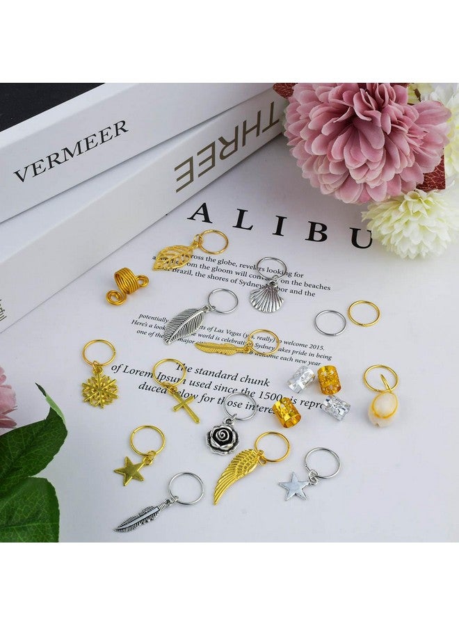 TTSAM 220Pcs Hair Beads Jewelry Braid Accessories Hair Clips Dreadlocks Braiding Accessories Braid Cuffs Metal Hair Coils Rings Women Braid Butterfly Hair Jewelry Gold Hair Jewels Pendants Charms Decoration - Image 5