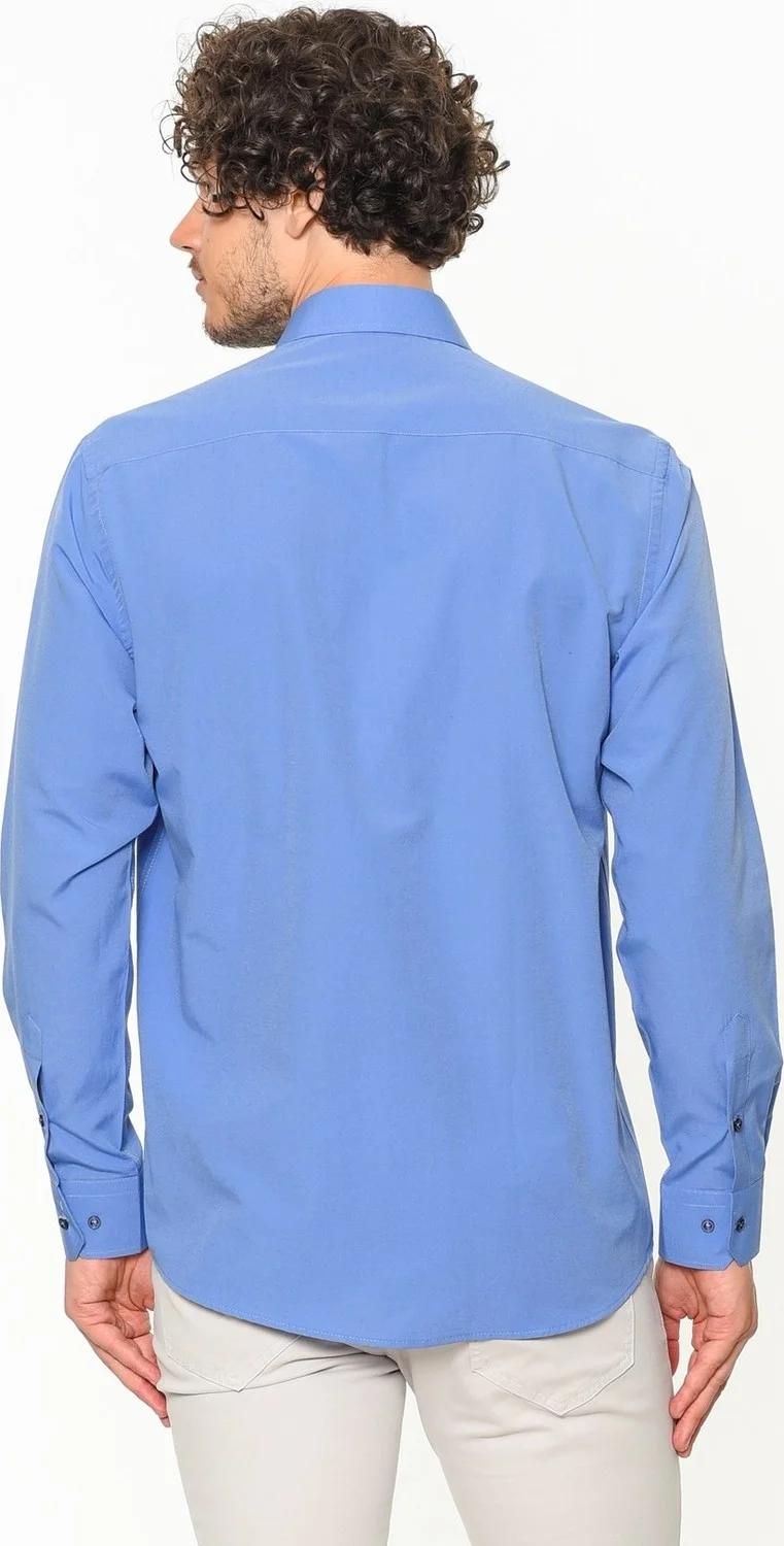 Varetta Men's King Blue Classic Cut Pocket Long Sleeve Shirt