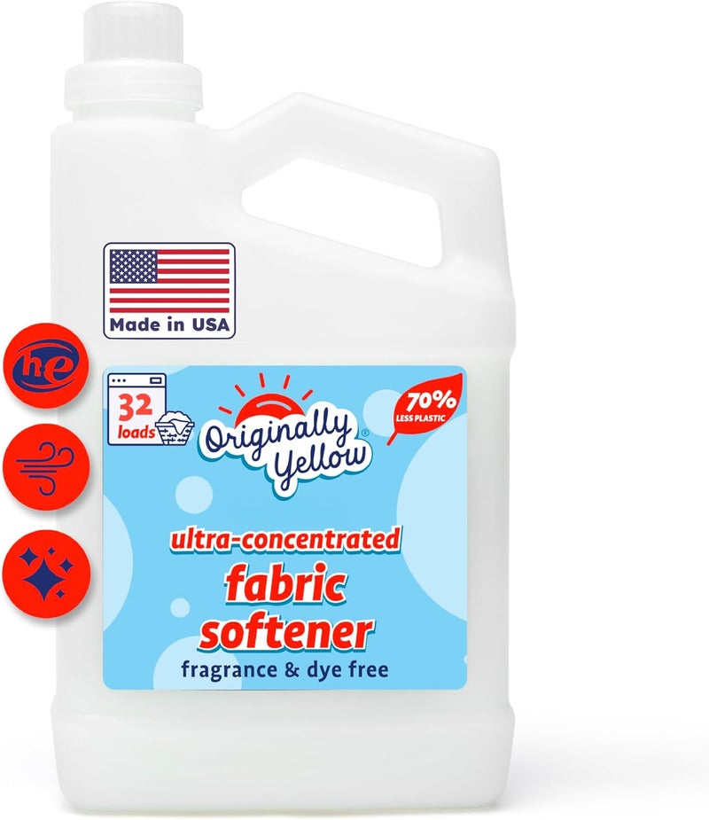Originally Yellow Ultra-Concentrated Fabric Softener - Fragrance & Dye Free, 32 Loads - Image 1