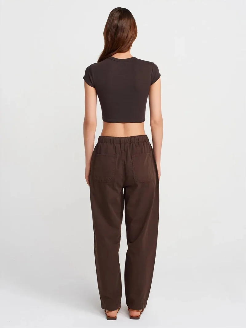 ديلفين DILVIN Cotton Poplin Straight-Leg Jogger Pants
