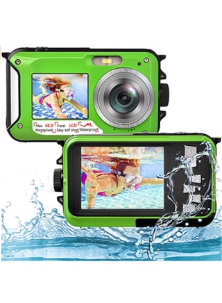 Foreign Single English Underwater Camera Full HD 2.7K 48MP Waterproof Snorkeling Dual Screen Waterproof Camera Digital-Color:Standard Green English - pzsku/ZC6D091D532A4D3FCDD90Z/45/_/1742462990/e6b073a9-57df-4766-91c7-d6bb3c999afd