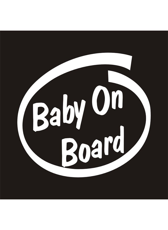 Baby On Board Pattern Car Sticker Multicolour 15x14cm - Image 1