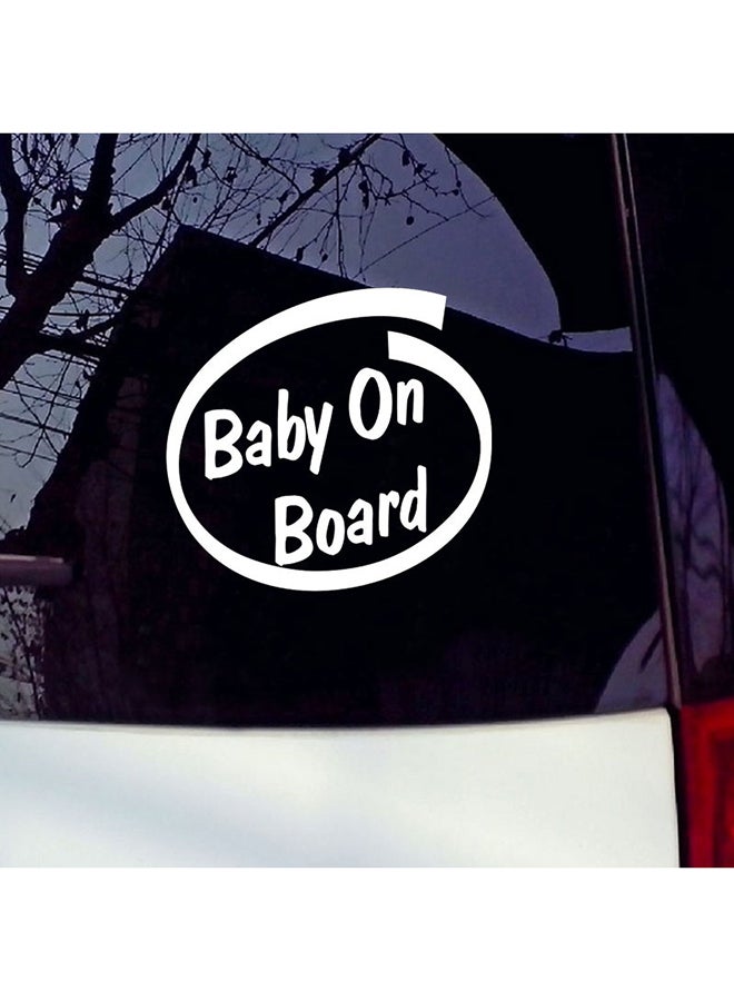 Baby On Board Pattern Car Sticker Multicolour 15x14cm - Image 2