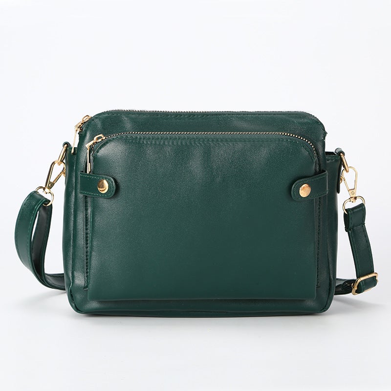 Bag for Women, and Retro Three-Layer Crossbody Bag, Threelayerleather, Large Capacity - Image 2