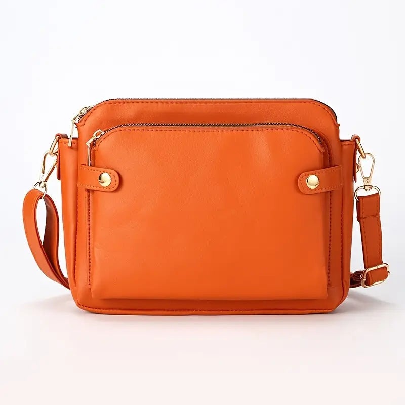 Bag for Women, and Retro Three-Layer Crossbody Bag, Threelayerleather, Large Capacity - Image 5