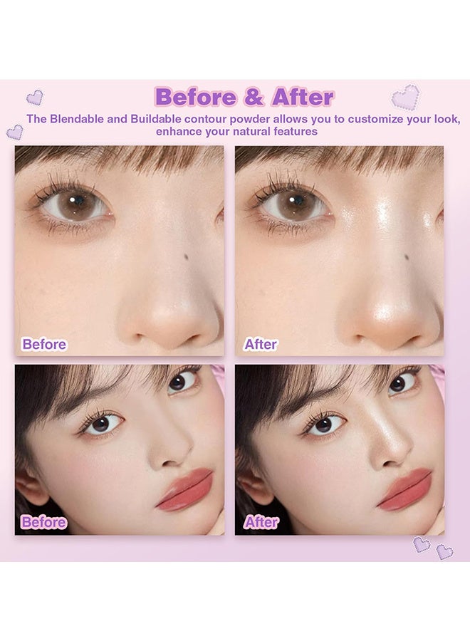 ماك أندي باليت تظليل كونتور هايلايتر للوجه ، نحت طويل الأمد بودرة مضغوطة لامعة ناعمة مكياج لبشرة دافئة ذات لون فاتح مع مرآة # 02 - Image 5