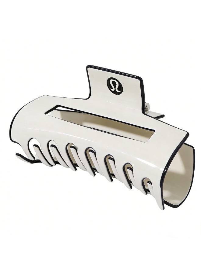 Lululemon Oversized Criss-Cross Claw Clip - Cream White Hair Accessory with Signature Logo for Secure Styling & Athleisure Vibes - Image 4