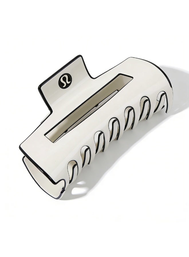 Lululemon Oversized Criss-Cross Claw Clip - Cream White Hair Accessory with Signature Logo for Secure Styling & Athleisure Vibes - Image 1