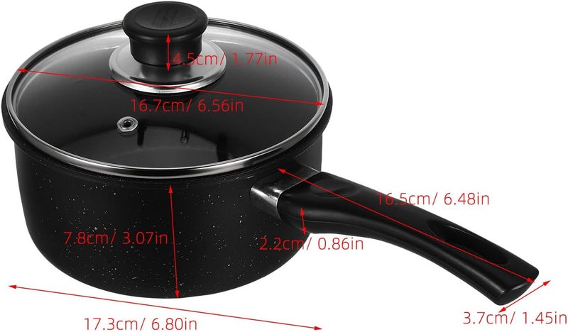 Maifanstone Nonstick Saucepan 16cm with Lid Small Milk Boiler with Handle for 1-3 Persons Food Soup and Noodles Cooking Household Kitchen - Image 2
