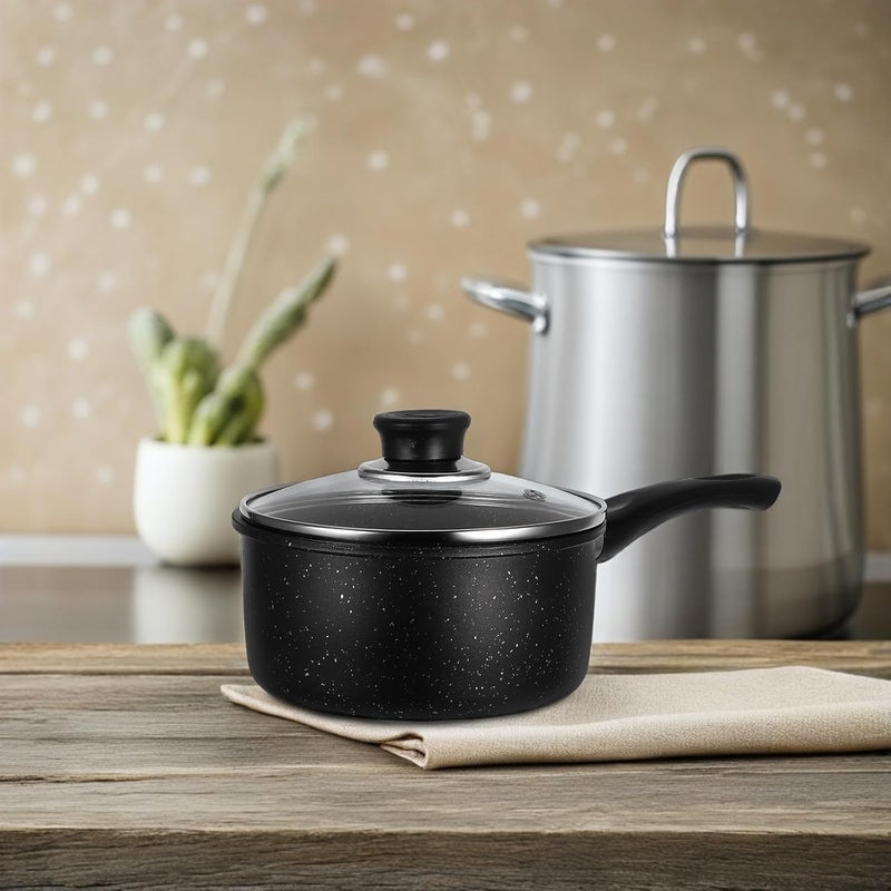Maifanstone Nonstick Saucepan 16cm with Lid Small Milk Boiler with Handle for 1-3 Persons Food Soup and Noodles Cooking Household Kitchen - Image 5