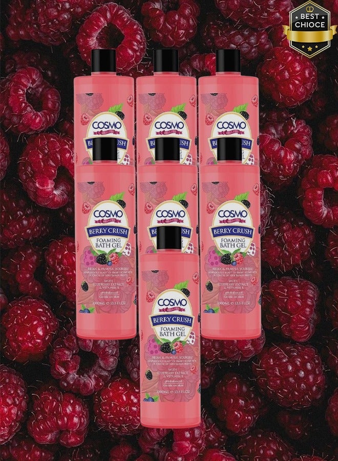 COSMO 7 Pieces Berry Crush Foaming Bath Gel With Blueberry Extract & Vitamin E 100ml - Image 1