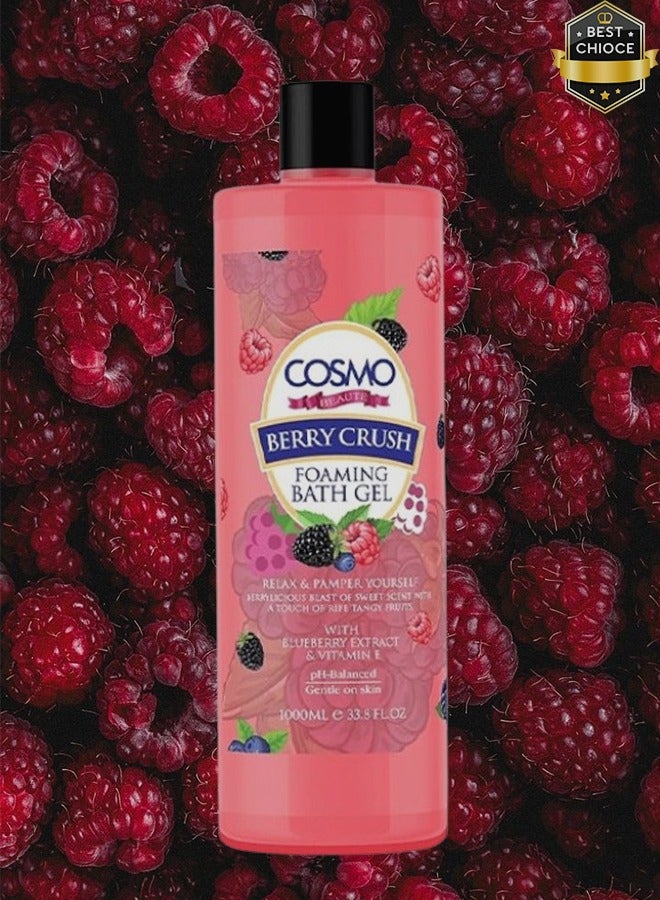 COSMO 7 Pieces Berry Crush Foaming Bath Gel With Blueberry Extract & Vitamin E 100ml - Image 2