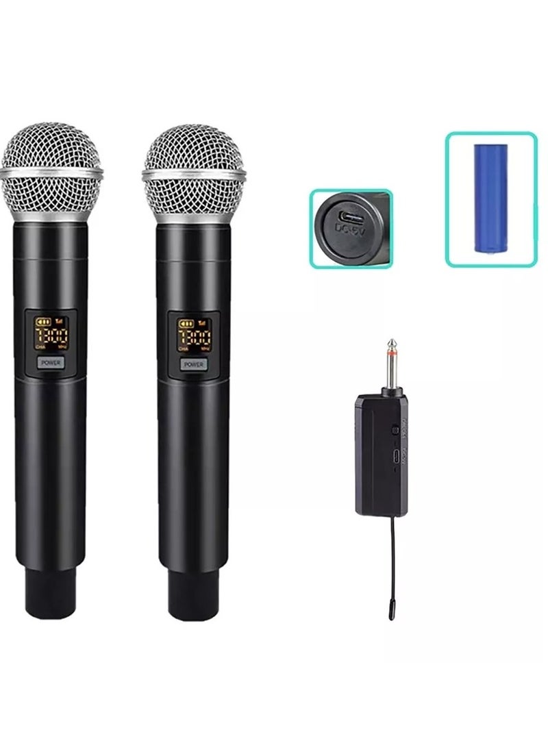 ELTRAZONE "Dual Wireless UHF Handheld Microphone System – Portable Dynamic Mics with Receiver for Karaoke, Singing, Parties, Church, Weddings, Events & Public Speaking – Crystal Clear Sound & Long Range" - Image 1