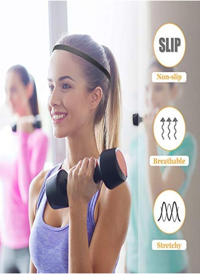 12 Pieces Thin Nonslip Elastic Sport Headbands Hair Bands With Non Slip Silicone Grip Exercise Hair Sweatbands For Men Women Football Basketball Soccer Tennis Yoga (Black) - pzsku/ZC6D0CAADEECF02C7E455Z/45/_/1648922362/9cdd6d34-aea4-4897-a008-c0774f4d0e3a