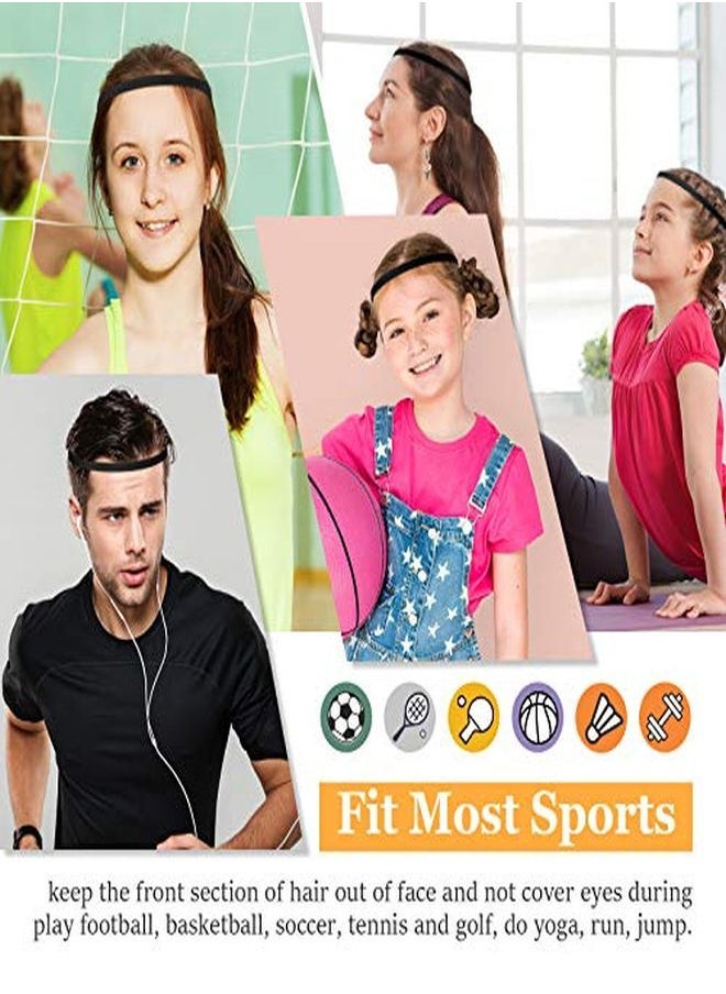 12 Pieces Thin Nonslip Elastic Sport Headbands Hair Bands With Non Slip Silicone Grip Exercise Hair Sweatbands For Men Women Football Basketball Soccer Tennis Yoga (Black) - pzsku/ZC6D0CAADEECF02C7E455Z/45/_/1648922363/e118dd4e-a768-4784-b13b-dabab4b94f88