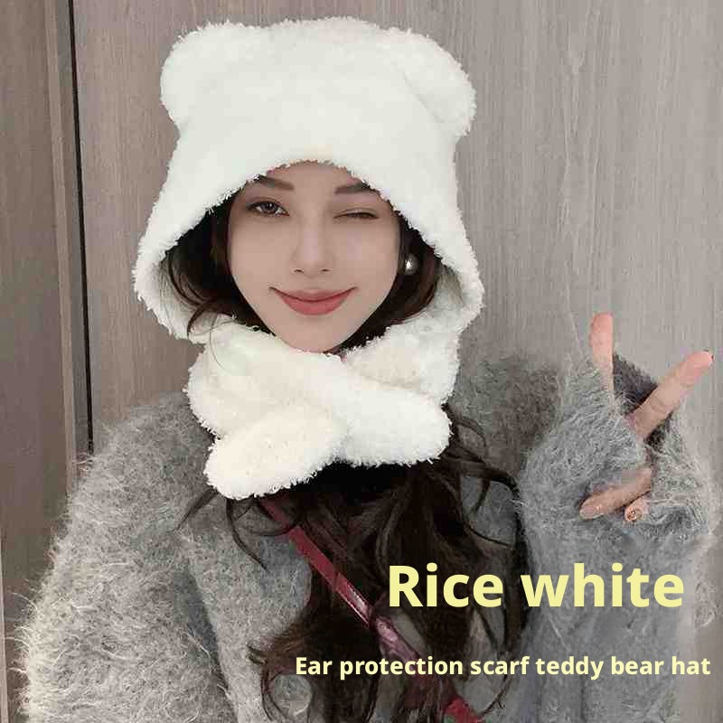 Korean Cute Bear Ear Knitted Beanie Hat - Image 1