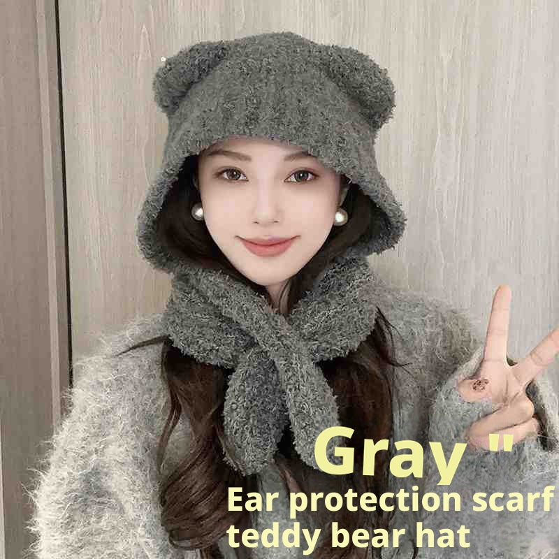 Korean Cute Bear Ear Knitted Beanie Hat - Image 4