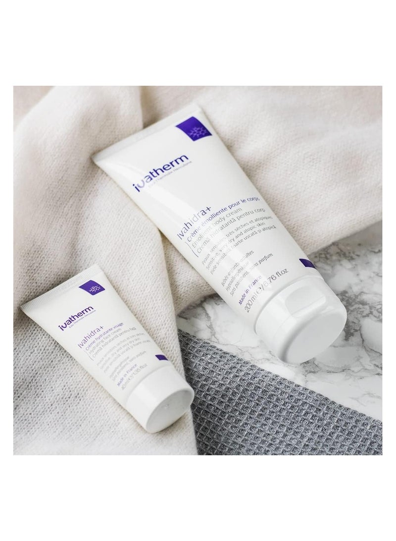 Ivatherm Ivahidra+ Emollient Body cream 200ml specially designed for intense deep hydration, strong repair and restructuring of very dry and sensitive skin with atopic tendency - Image 3
