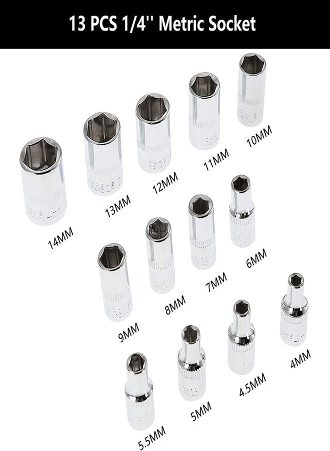 PERFECT TECH 46 In 1 Pcs 4 inch Screwdriver Socket Set Tool Kit | Wrench | 4-14mm CR-V SocketsS2 Bits Extension Bars Mechanic | Combination Tool Case | Tool Kit All Bike & Car Set - Image 4