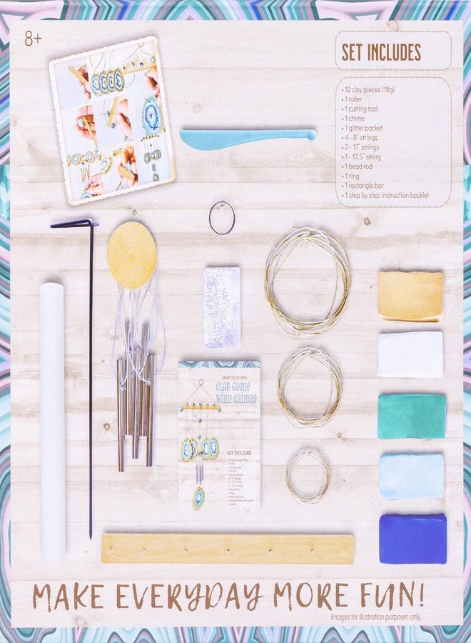 Hapinest Make Your Own Clay Geode Wind Chime Craft Kit for Kids Girls Teens, DIY Wind Chime Kit Crafting Projects for Home & Garden, Art Craft Supplies Clay Kit for Kids Ages 8 9 10 11 12 Years & Up - Image 3