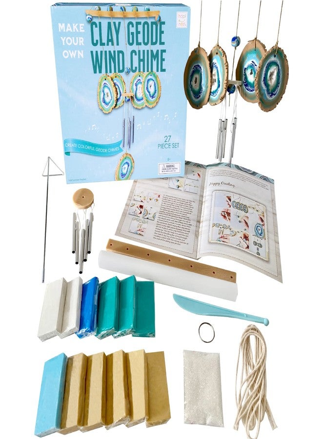 Hapinest Make Your Own Clay Geode Wind Chime Craft Kit for Kids Girls Teens, DIY Wind Chime Kit Crafting Projects for Home & Garden, Art Craft Supplies Clay Kit for Kids Ages 8 9 10 11 12 Years & Up - Image 2