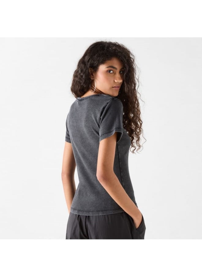 SP Characters The Met Graphic Print Crew Neck T-shirt with Short Sleeves  - Image 3