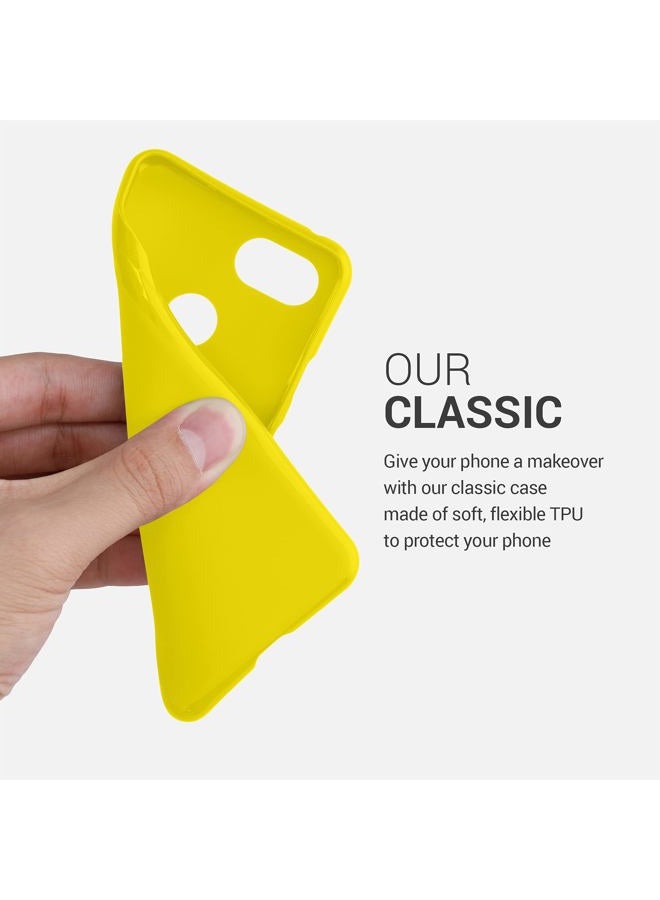 kwmobile Case Compatible with Google Pixel 3 Case - Soft Slim Protective TPU Silicone Cover - Radiant Yellow - Image 3