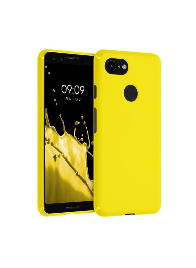 kwmobile Case Compatible with Google Pixel 3 Case - Soft Slim Protective TPU Silicone Cover - Radiant Yellow - Image 1