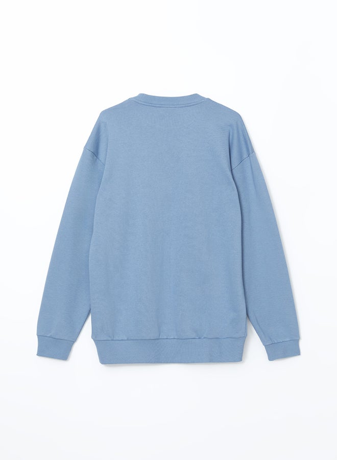 LC WAIKIKI Oversize Crew Neck Long Sleeve Printed Men's Sweatshirt - Image 5
