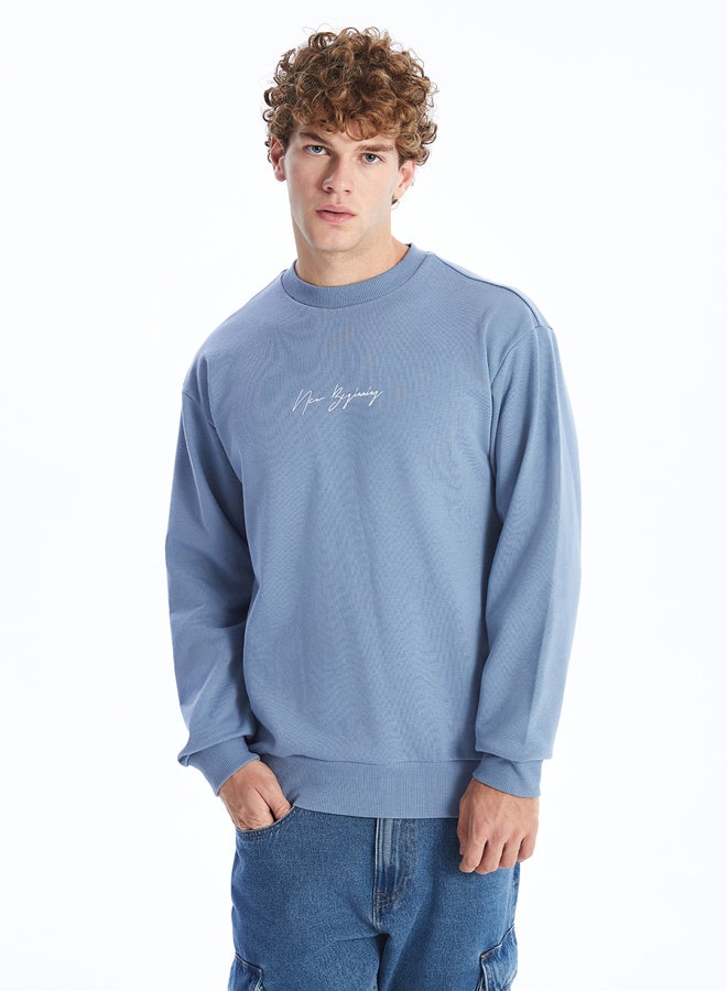LC WAIKIKI Oversize Crew Neck Long Sleeve Printed Men's Sweatshirt - Image 3