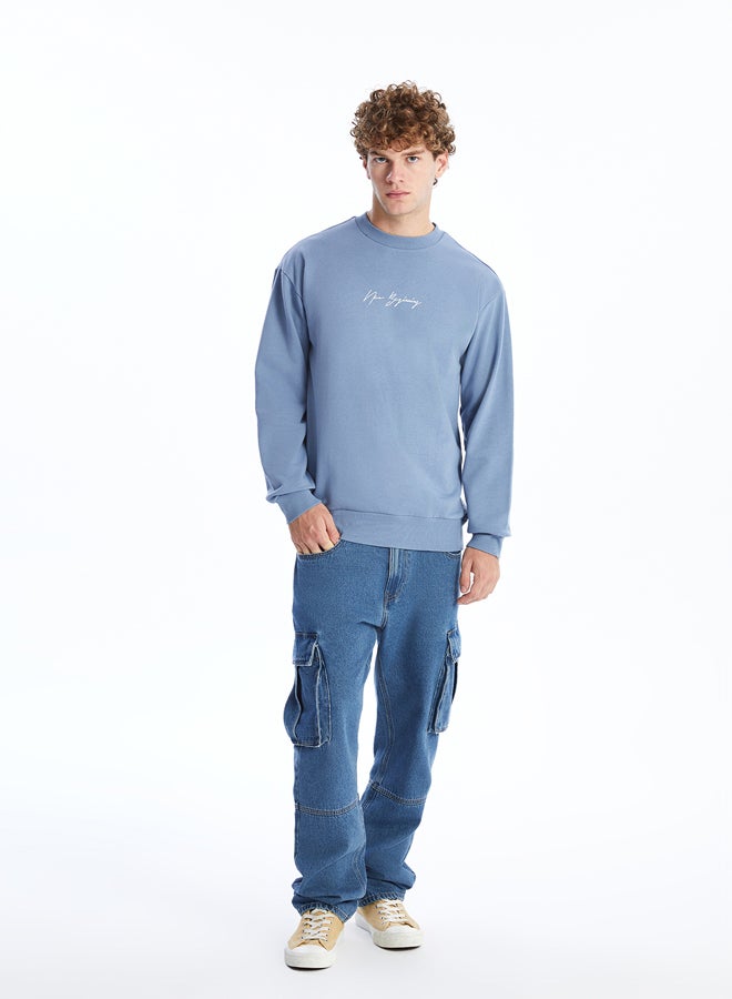 LC WAIKIKI Oversize Crew Neck Long Sleeve Printed Men's Sweatshirt - Image 2