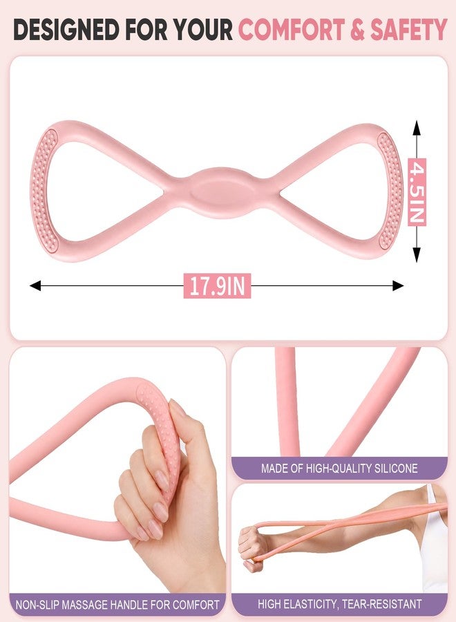 OAKDOLCHE Figure 8 Resistance Bands for Women & Men, Exercise Bands for Arms, Shoulder, Leg & Back Stretching, Non-Slip Handles, Home Gym, Yoga & Physical Therapy - Toning, Posture Correction - Image 5