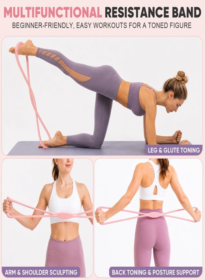 OAKDOLCHE Figure 8 Resistance Bands for Women & Men, Exercise Bands for Arms, Shoulder, Leg & Back Stretching, Non-Slip Handles, Home Gym, Yoga & Physical Therapy - Toning, Posture Correction - Image 2