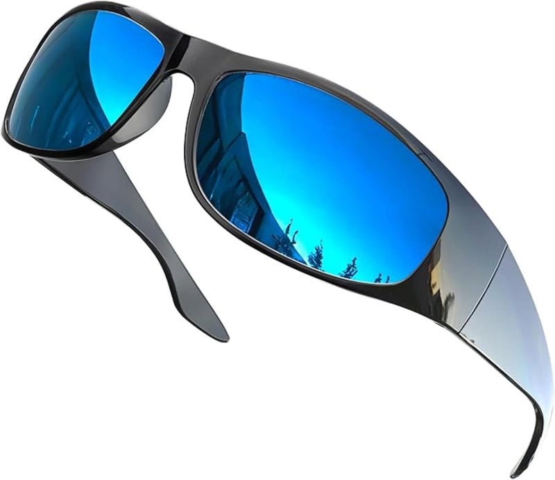 grinderPUNCH Polarized Wrap Around Sunglasses for Men and Women – Lightweight Sports Wraparound Sunglasses UV Protection - Image 1