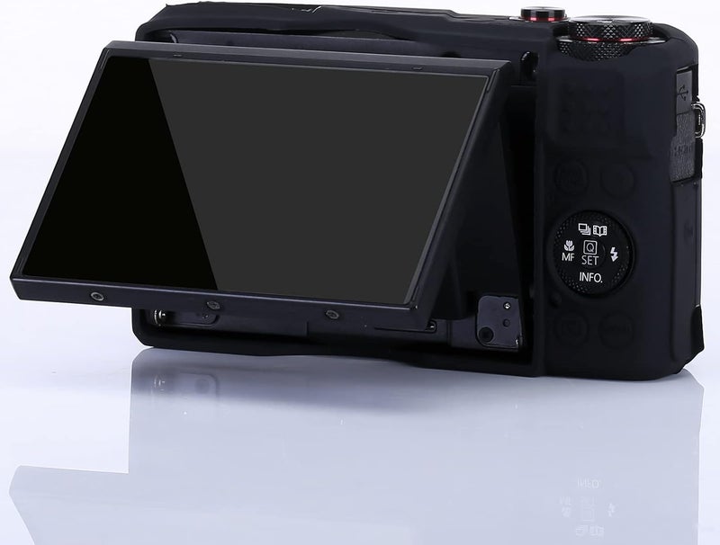Yisau حافظة كاميرا G7X Mark II، غطاء عدسة قابل للإزالة من السيليكون لكاميرا كانون باور شوت G7X ii، ملحقات G7X، حافظة سيليكون ناعمة وخفيفة الوزن - أسود لامع - Image 4