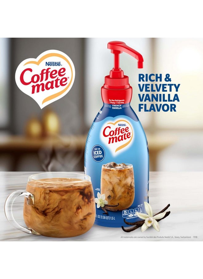 Coffee Mate Nestle Coffee mate Coffee Creamer, French Vanilla, Concentrated Liquid Pump Bottle, Non Dairy, No Refrigeration, 50.7 fl oz (Pack of 2)  - Image 2